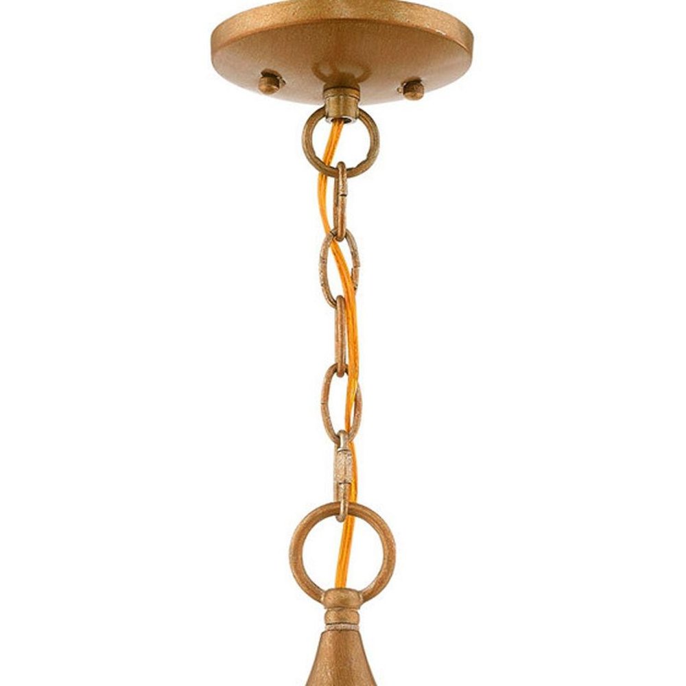 Antiqued Gold Three Light Metal Dimmable Chandelier With Shades HomeRoots