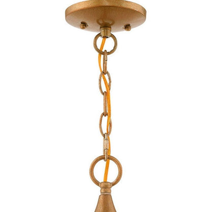 Antiqued Gold Three Light Metal Dimmable Chandelier With Shades HomeRoots