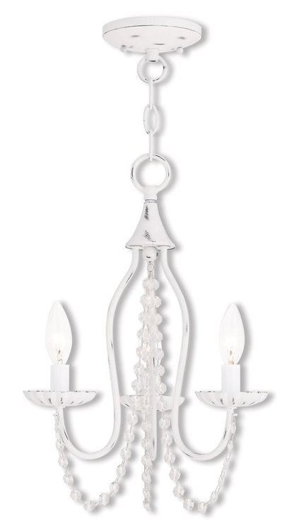 White Three Light Metal Dimmable Chandelier With Shades HomeRoots