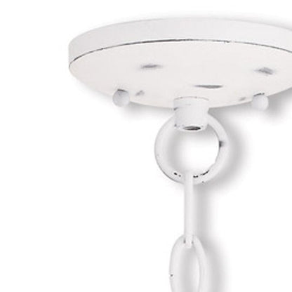 White Three Light Metal Dimmable Chandelier With Shades HomeRoots
