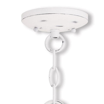 White Three Light Metal Dimmable Chandelier With Shades HomeRoots