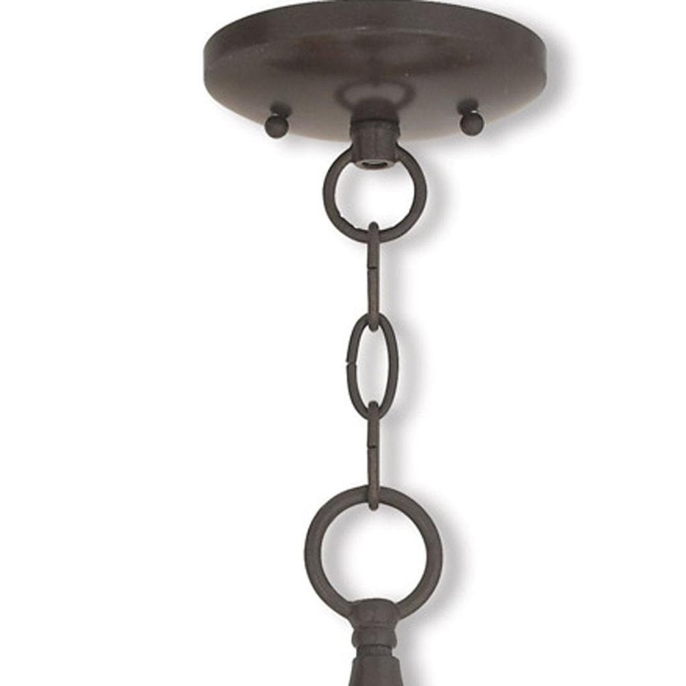Bronze And Clear Three Light Metal Dimmable Chandelier With Shades HomeRoots