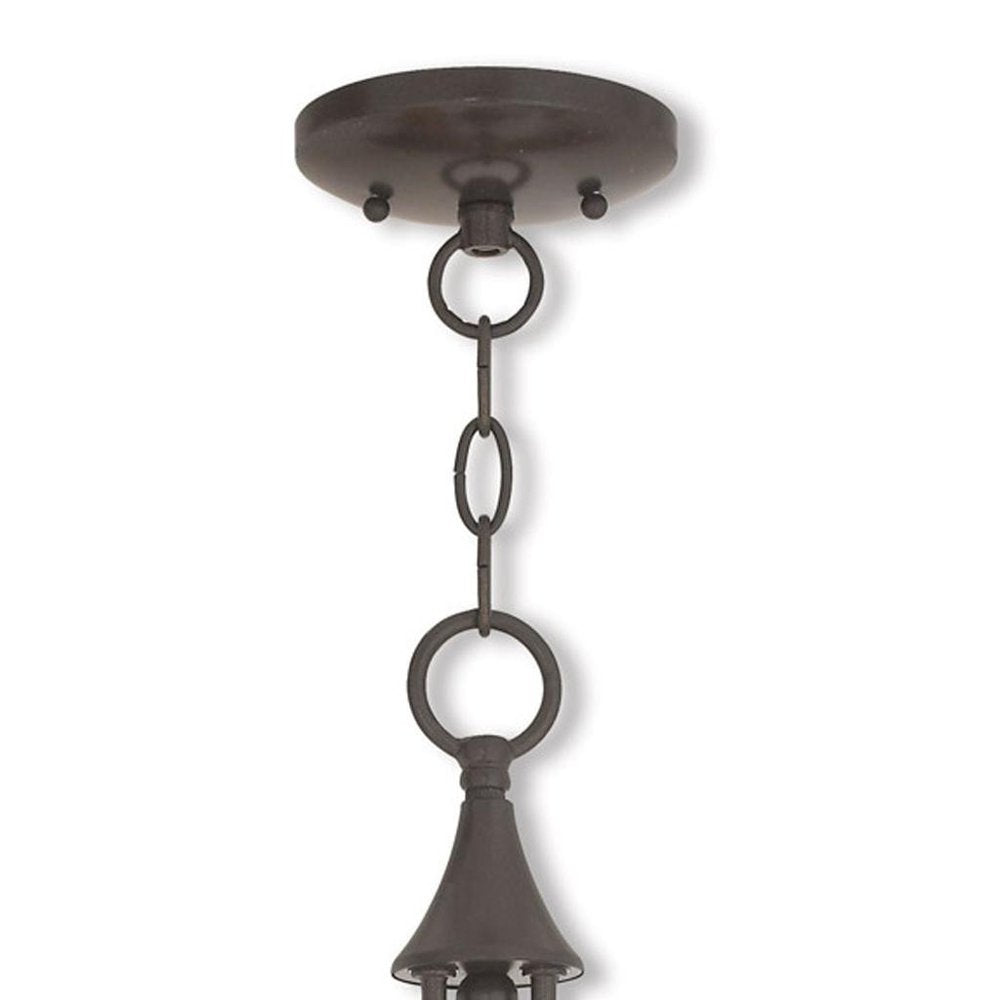 Bronze And Clear Three Light Metal Dimmable Chandelier With Shades HomeRoots