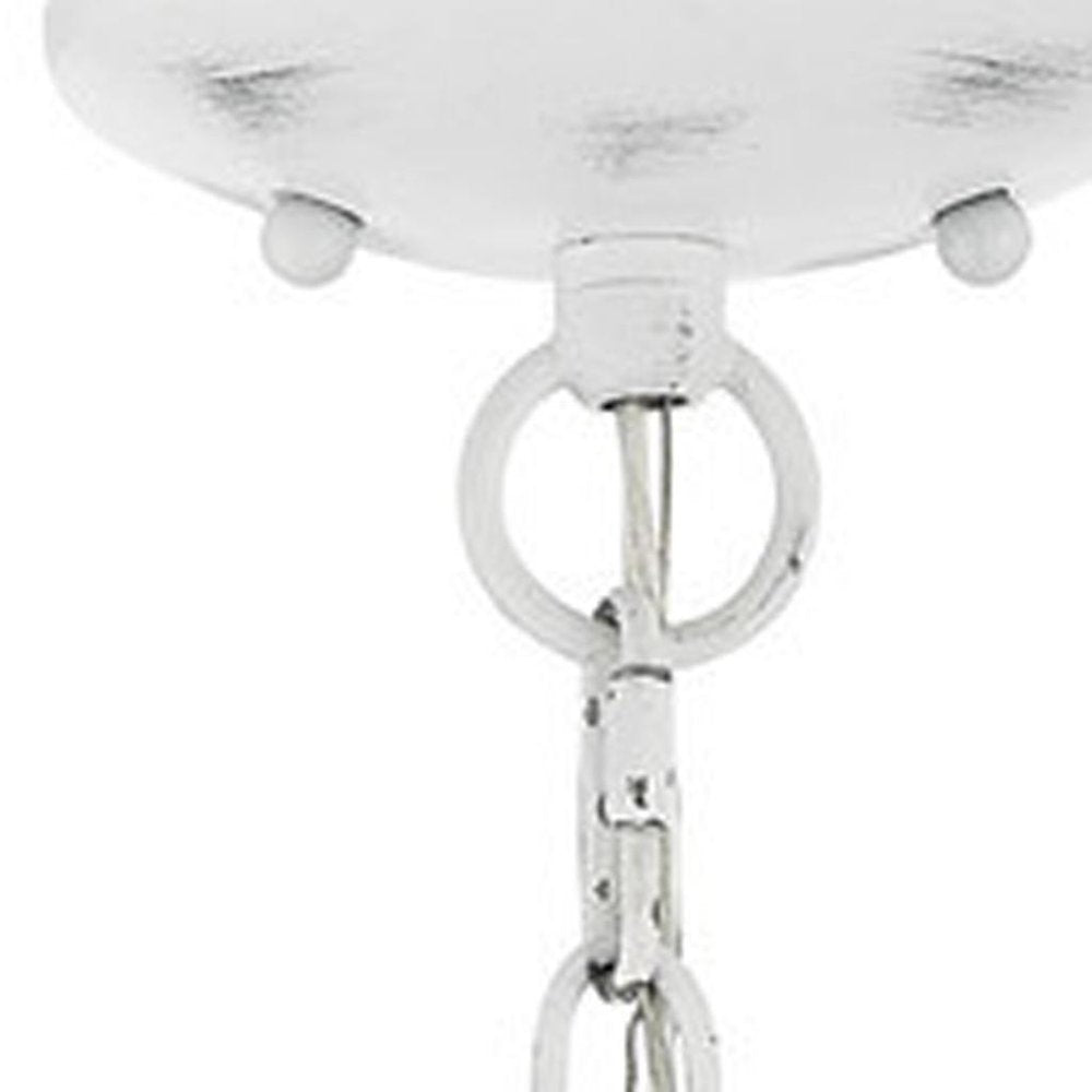 White Three Light Metal Dimmable Chandelier With Shades HomeRoots