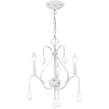 White Three Light Metal Dimmable Chandelier With Shades HomeRoots