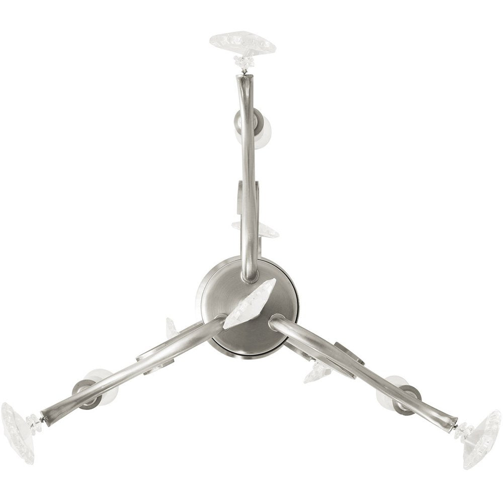 Nickel Three Light Metal Dimmable Chandelier With Shades HomeRoots