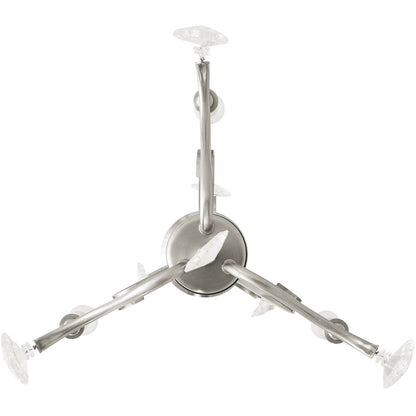 Nickel Three Light Metal Dimmable Chandelier With Shades HomeRoots
