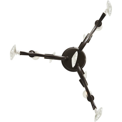 Bronze Three Light Metal Dimmable Chandelier With Shades HomeRoots