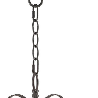 Bronze Three Light Metal Dimmable Chandelier With Shades HomeRoots