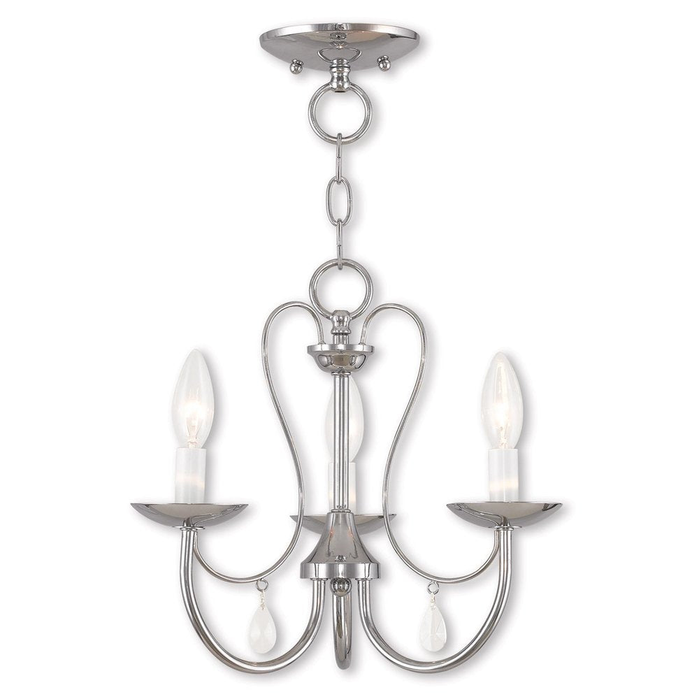 Silver Three Light Metal Dimmable Chandelier With Shades HomeRoots