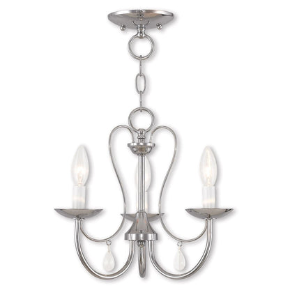 Silver Three Light Metal Dimmable Chandelier With Shades HomeRoots