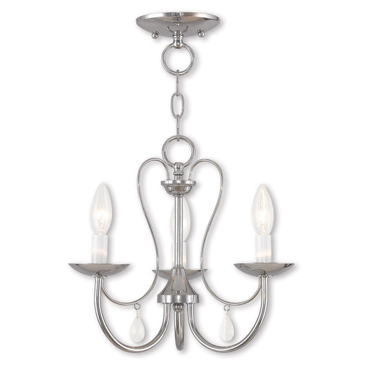 Silver Three Light Metal Dimmable Chandelier With Shades HomeRoots