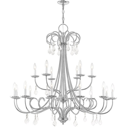 Silver Multi Light Metal Dimmable Chandelier With Shades HomeRoots