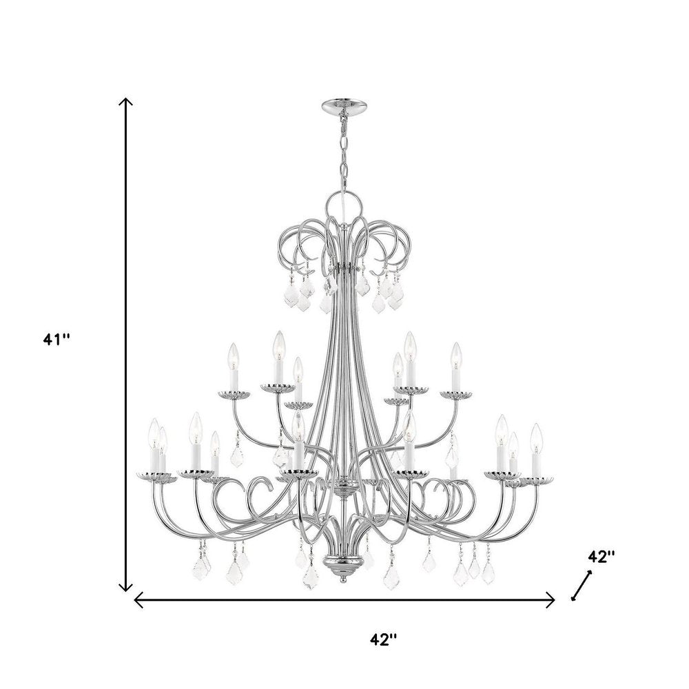 Silver Multi Light Metal Dimmable Chandelier With Shades HomeRoots