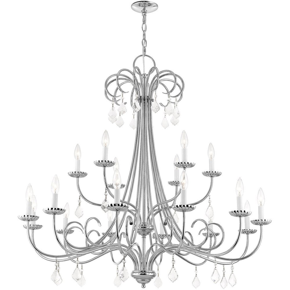 Silver Multi Light Metal Dimmable Chandelier With Shades HomeRoots