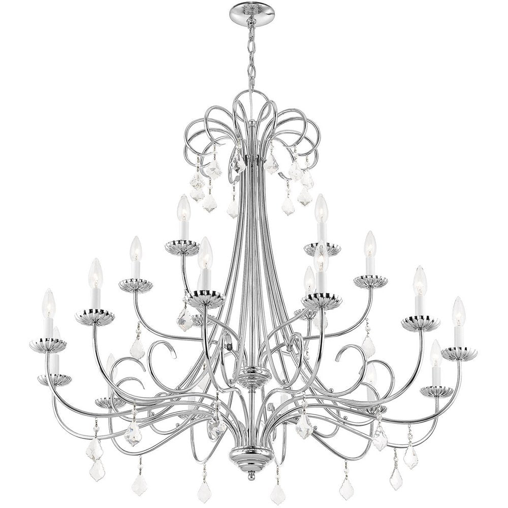Silver Multi Light Metal Dimmable Chandelier With Shades HomeRoots