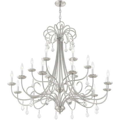 Nickel Multi Light Metal Dimmable Chandelier With Shades HomeRoots