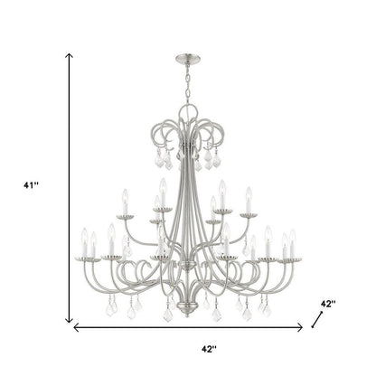 Nickel Multi Light Metal Dimmable Chandelier With Shades HomeRoots