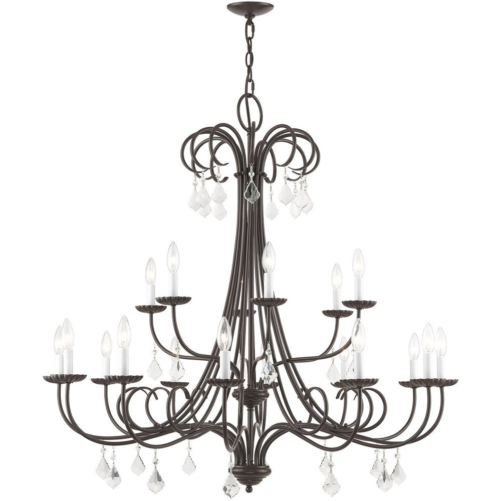 Bronze Multi Light Metal Dimmable Chandelier With Shades HomeRoots