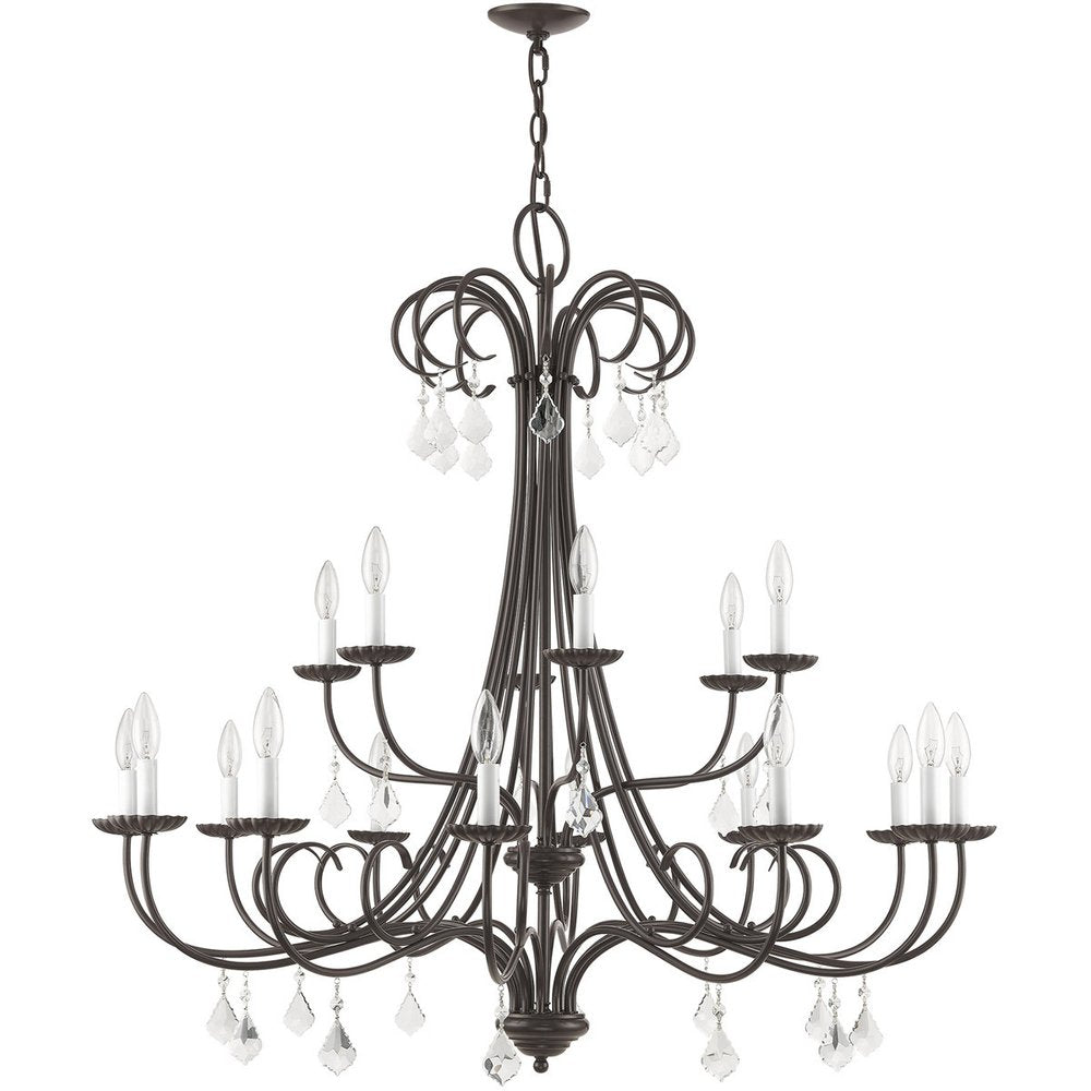 Bronze Multi Light Metal Dimmable Chandelier With Shades HomeRoots