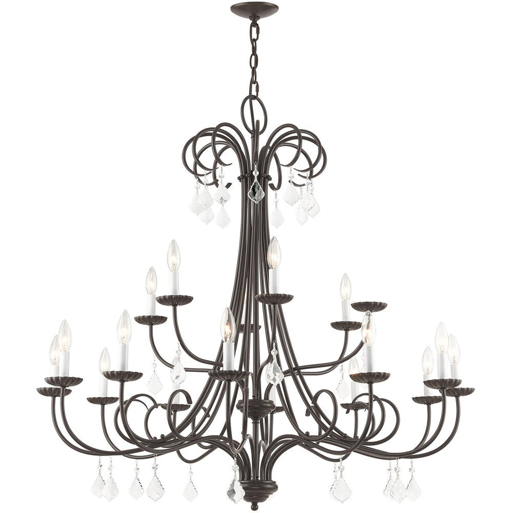 Bronze Multi Light Metal Dimmable Chandelier With Shades HomeRoots
