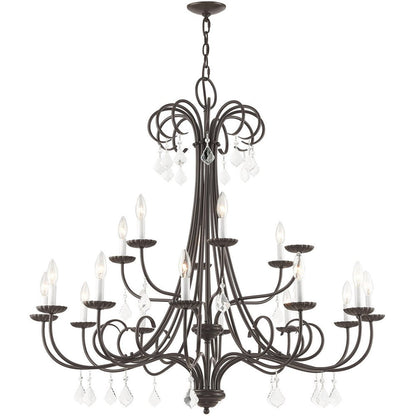 Bronze Multi Light Metal Dimmable Chandelier With Shades HomeRoots
