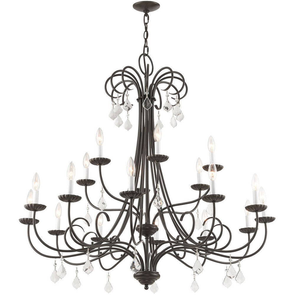 Bronze Multi Light Metal Dimmable Chandelier With Shades HomeRoots