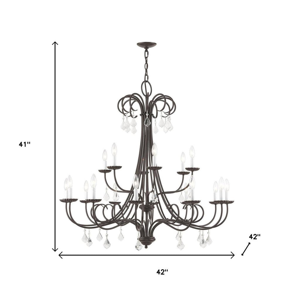 Bronze Multi Light Metal Dimmable Chandelier With Shades HomeRoots