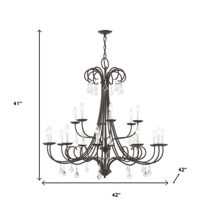 Bronze Multi Light Metal Dimmable Chandelier With Shades HomeRoots