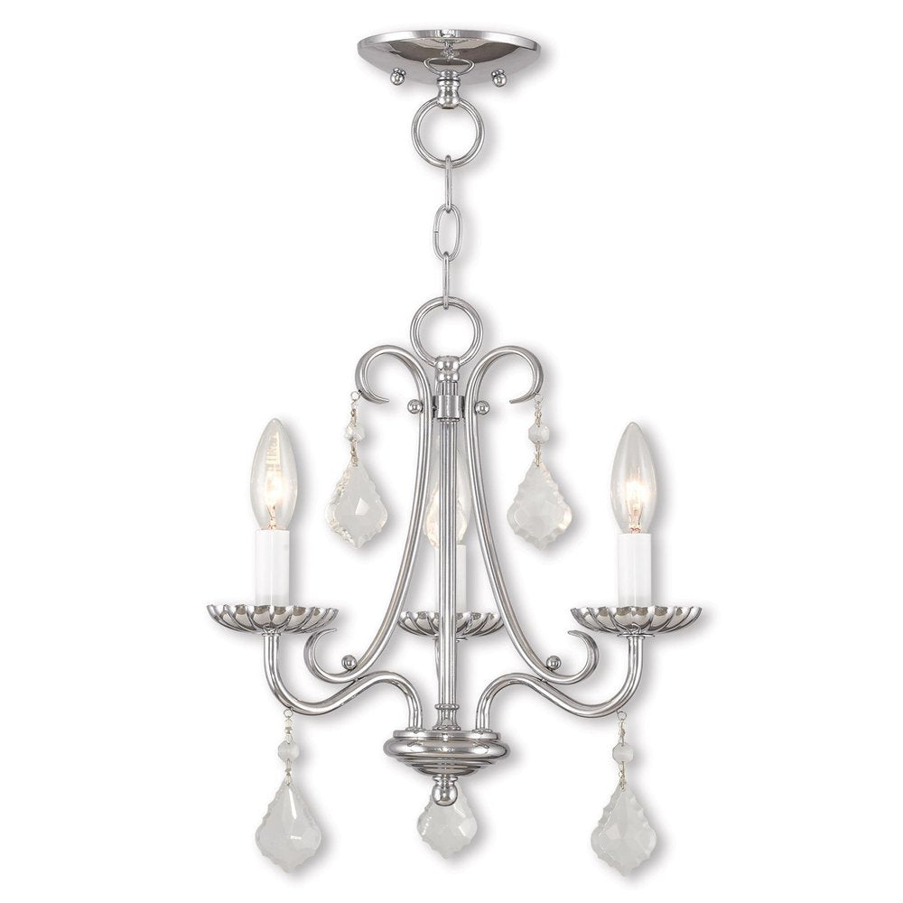 Three Light Dimmable Chandelier With Shades HomeRoots