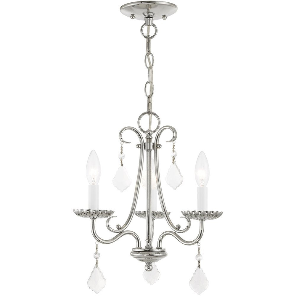 Three Light Dimmable Chandelier With Shades HomeRoots