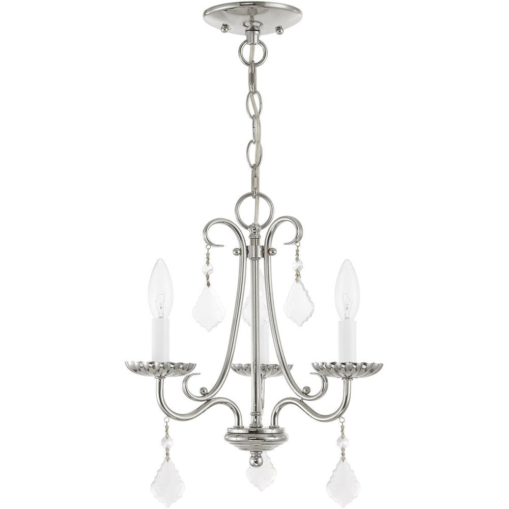 Three Light Dimmable Chandelier With Shades HomeRoots