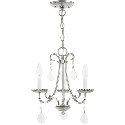 Three Light Dimmable Chandelier With Shades HomeRoots