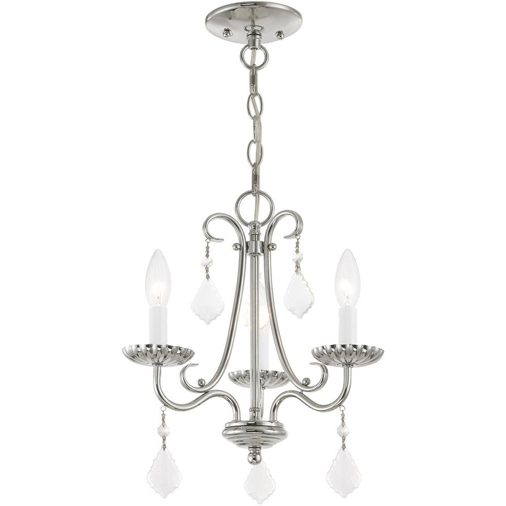 Three Light Dimmable Chandelier With Shades HomeRoots