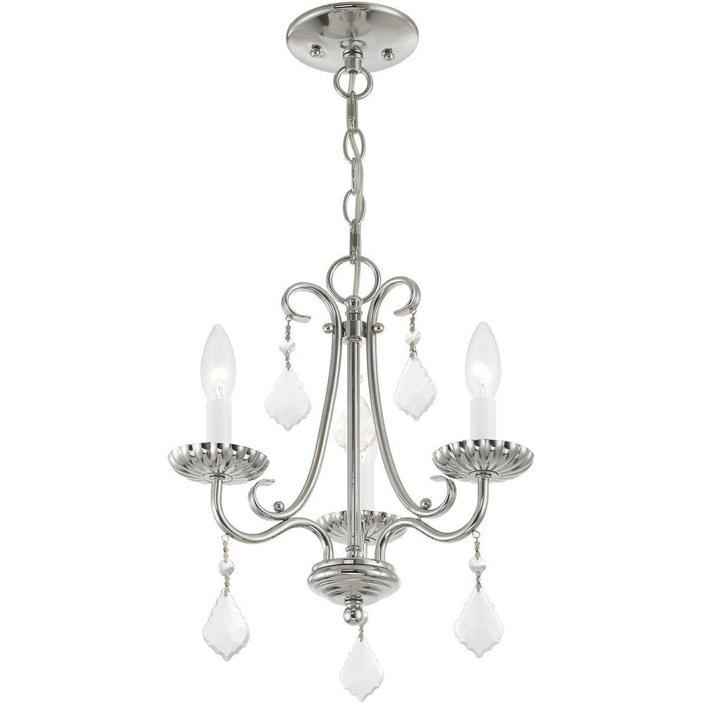 Three Light Dimmable Chandelier With Shades HomeRoots
