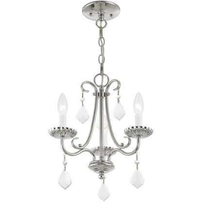 Three Light Dimmable Chandelier With Shades HomeRoots