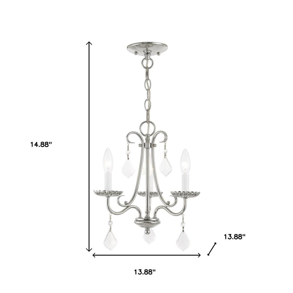 Three Light Dimmable Chandelier With Shades HomeRoots