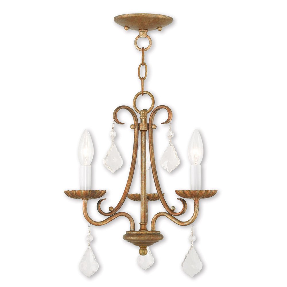 Gold Three Light Metal Dimmable Chandelier With Shades HomeRoots
