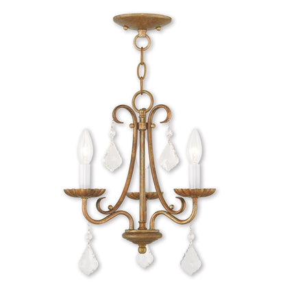 Gold Three Light Metal Dimmable Chandelier With Shades HomeRoots