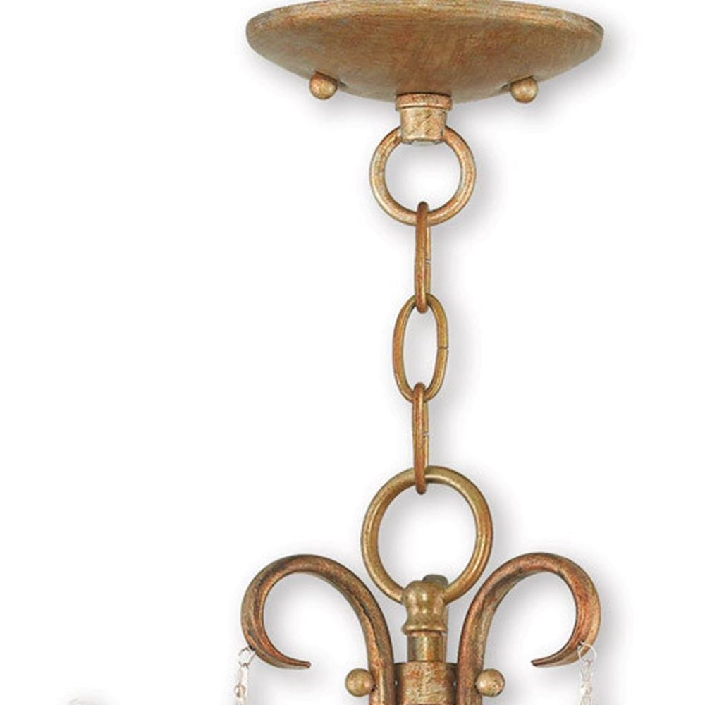 Gold Three Light Metal Dimmable Chandelier With Shades HomeRoots