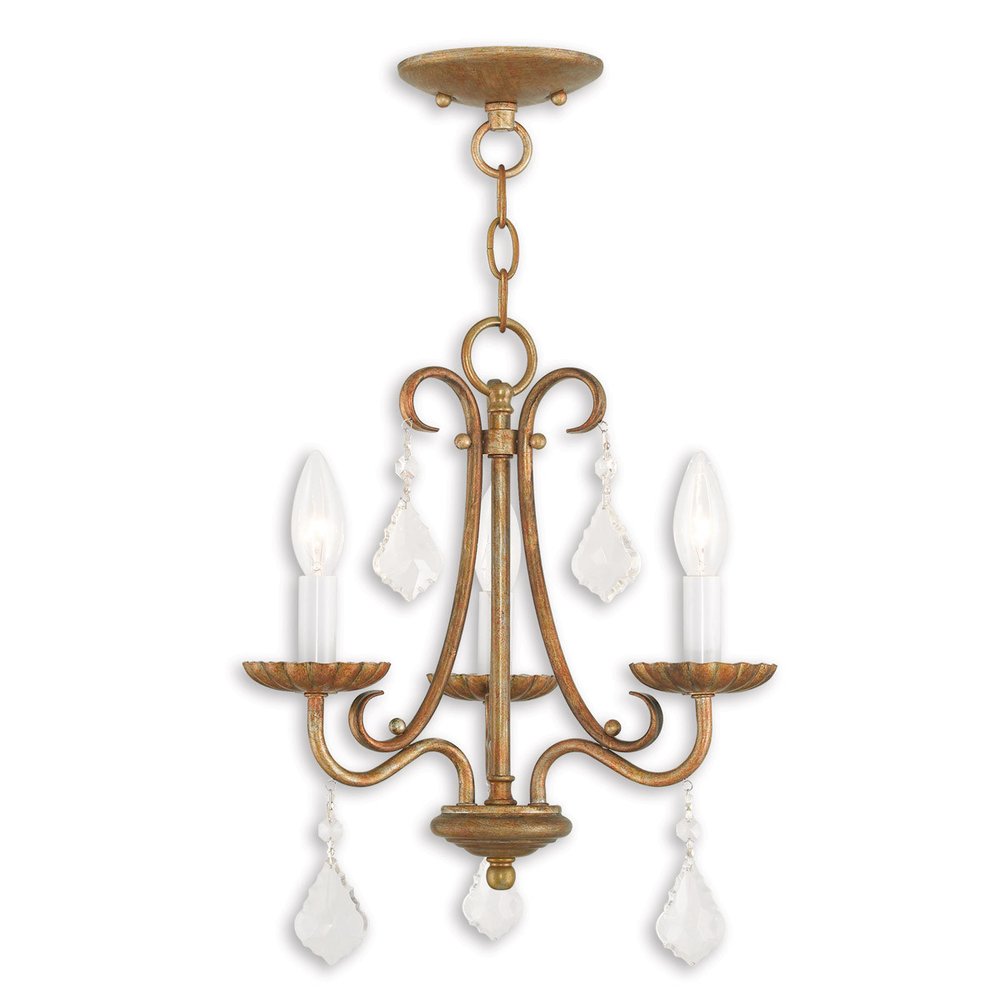 Gold Three Light Metal Dimmable Chandelier With Shades HomeRoots