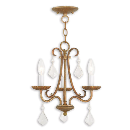 Gold Three Light Metal Dimmable Chandelier With Shades HomeRoots