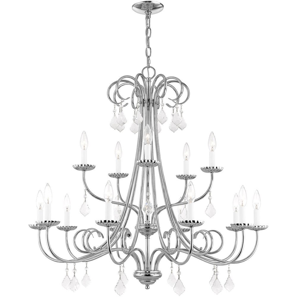 Silver Multi Light Metal Dimmable Chandelier With Shades HomeRoots