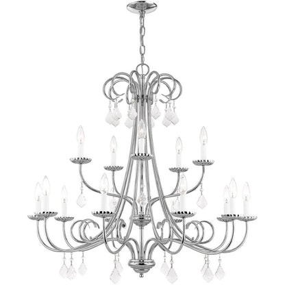 Silver Multi Light Metal Dimmable Chandelier With Shades HomeRoots