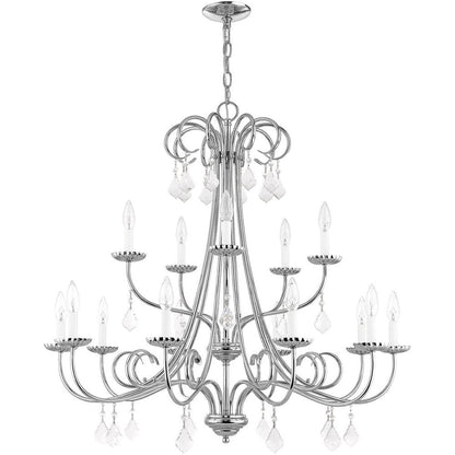 Silver Multi Light Metal Dimmable Chandelier With Shades HomeRoots