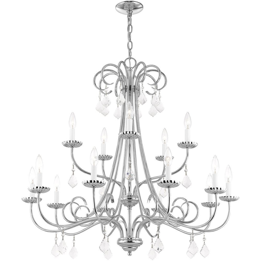 Silver Multi Light Metal Dimmable Chandelier With Shades HomeRoots