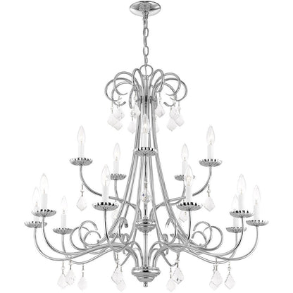 Silver Multi Light Metal Dimmable Chandelier With Shades HomeRoots
