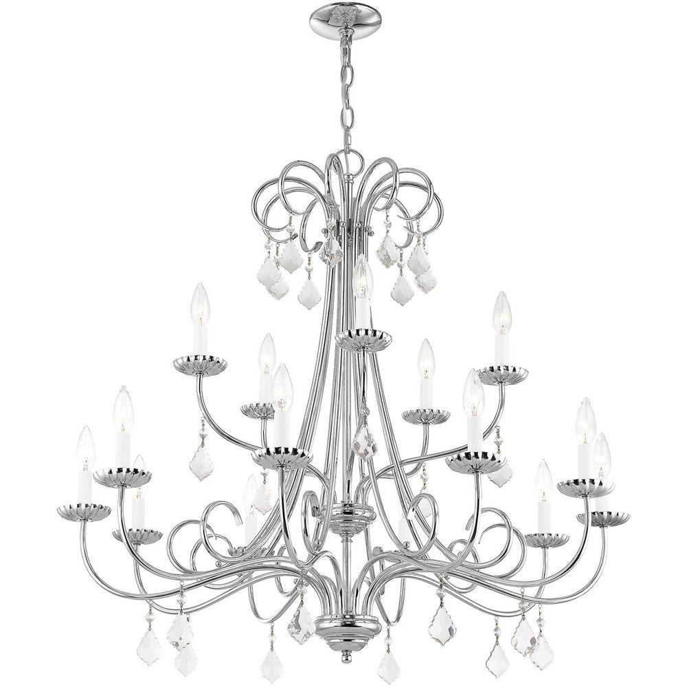 Silver Multi Light Metal Dimmable Chandelier With Shades HomeRoots
