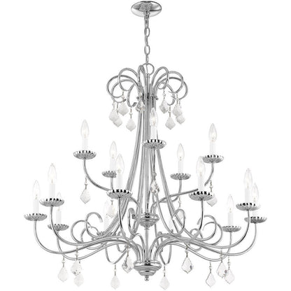 Silver Multi Light Metal Dimmable Chandelier With Shades HomeRoots