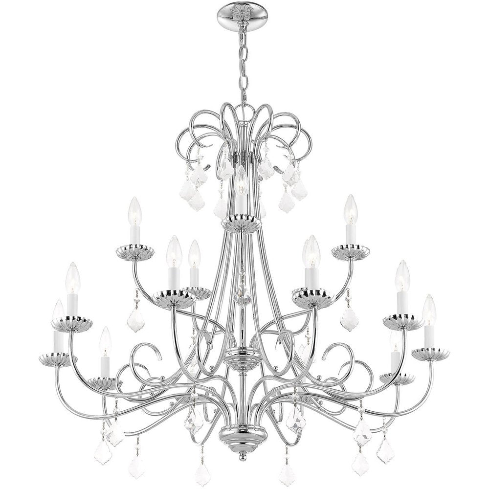 Silver Multi Light Metal Dimmable Chandelier With Shades HomeRoots